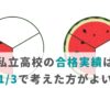 私立高校の合格実績は1/3で考えた方がよい