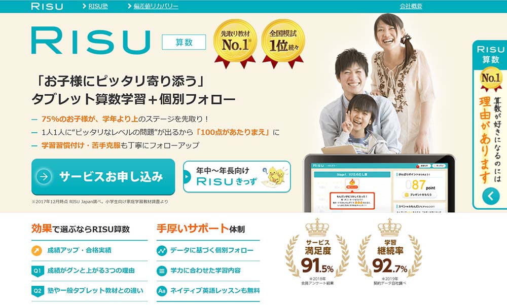 RISU算数公式サイトのサムネイル画像