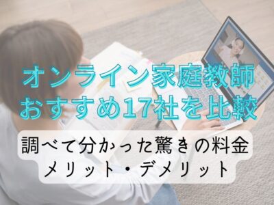 オンライン家庭教師おすすめ17社を比較。調べて分かった驚きの料金、メリット、デメリット